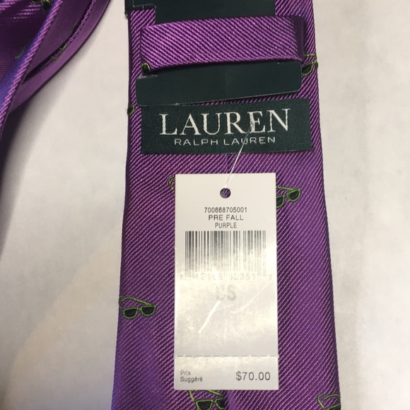 Ralph Lauren purple with green sunglasses print tie. NWT - Picture 5 of 9